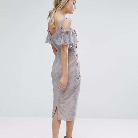 Hope & Ivy Embroidered Lace Midi Dress Size 4 NWT - Picture 11 of 11